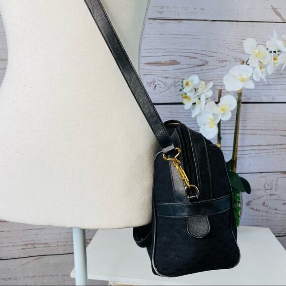 Gucci Black GG Supreme Canvas Boston Satchel with Crossbody Strap Authentic - Picture 4 of 15